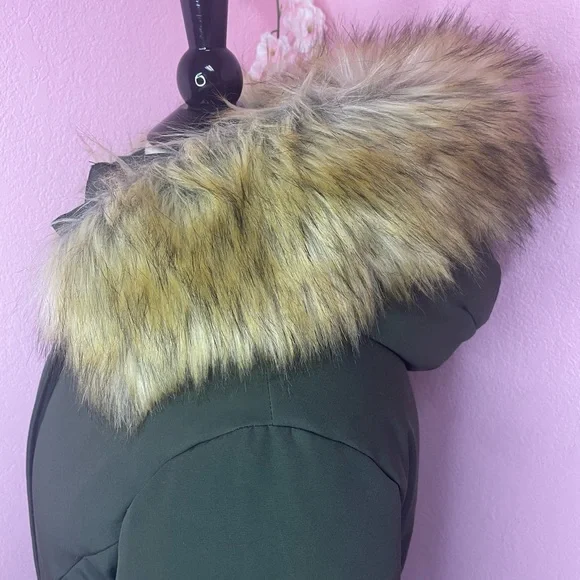 🧥Sam Edelman Olive Winter Coat with Faux Fur 🧥 - Picture 5 of 15
